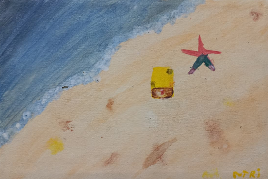 “Spongebob & Pattrick” - Acrylic on Canvas 20 x 30 cm © Adara Putri Krisna, 2026